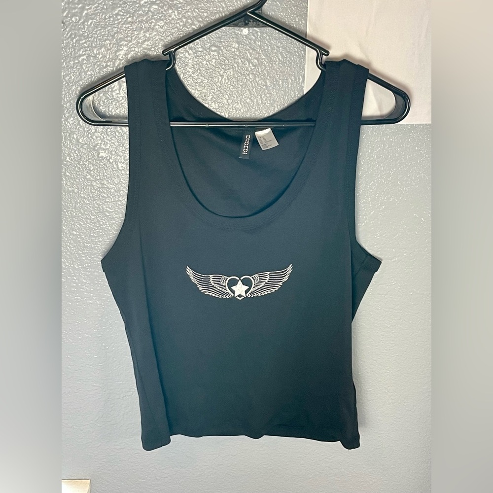 H&M black y2k grunge graphic tank top (new & never worn but no tags)